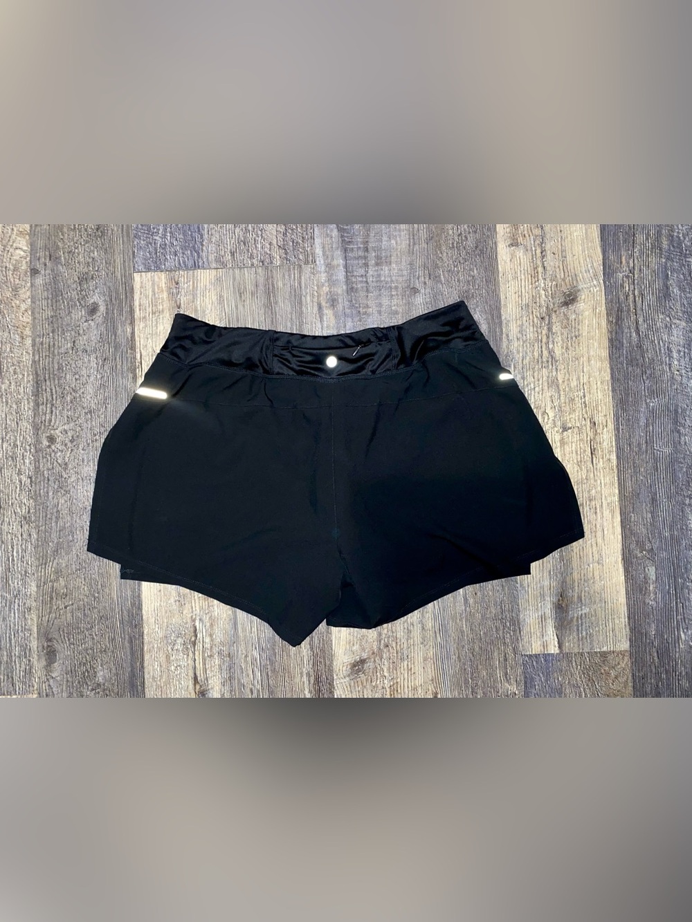 Women’s Black Athletic Shorts with Reflective Trim